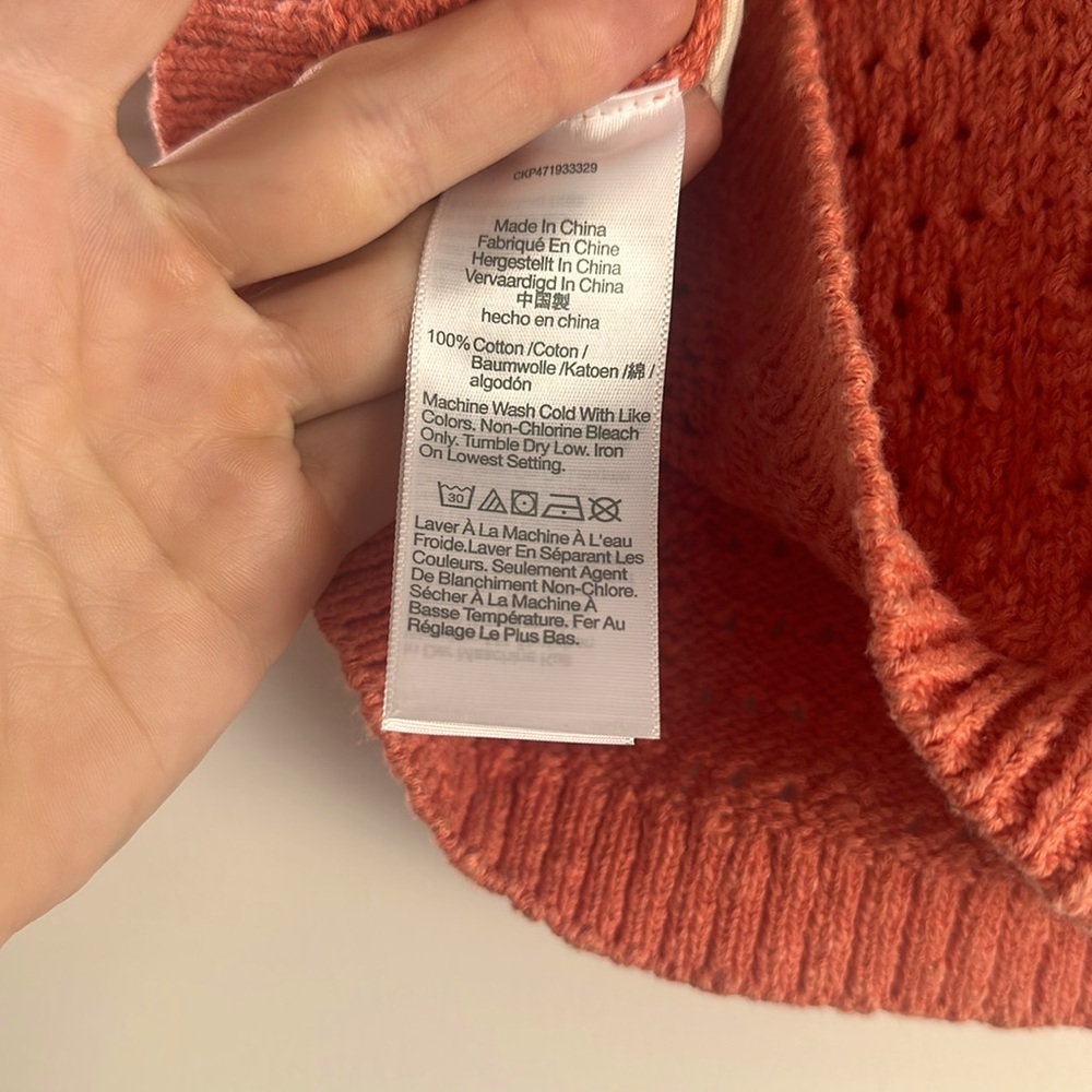 Madewell Open Stitch Orange Knit Women's Tank Top EUC Small - Picture 7 of 7
